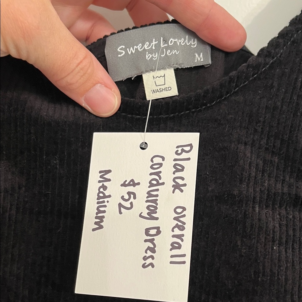 Black Overall Corduroy Dress - Picture 5 of 5